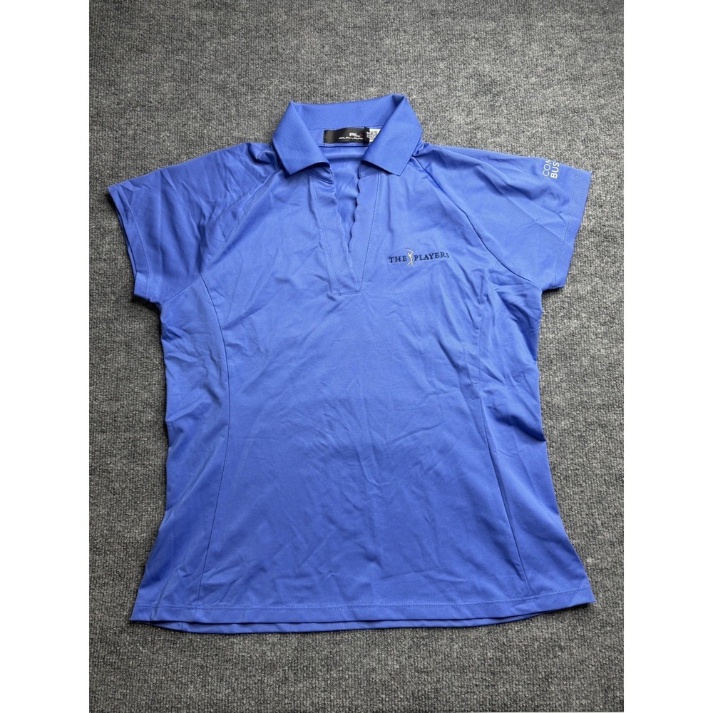 RLX Ralph Lauren Navy Blue Golf Polo Large Embroidered Women's